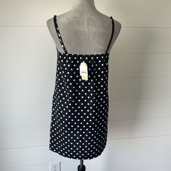 Monteau Linen Blend Black & White Polka Dot Dress Size XSmall - Picture 7 of 9